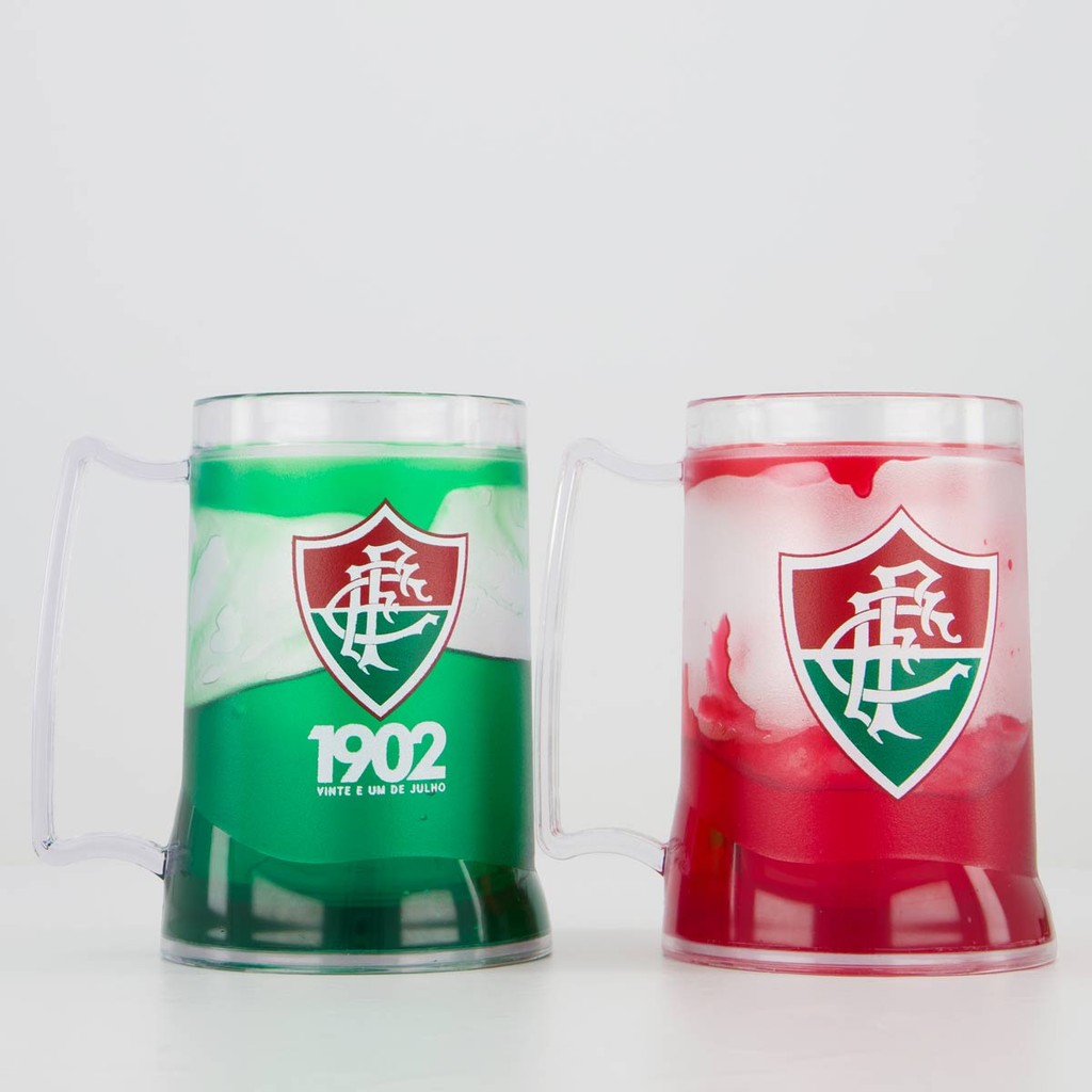 kit com 2 Canecas em Gel Fluminense Verde em Oferta na Shopee