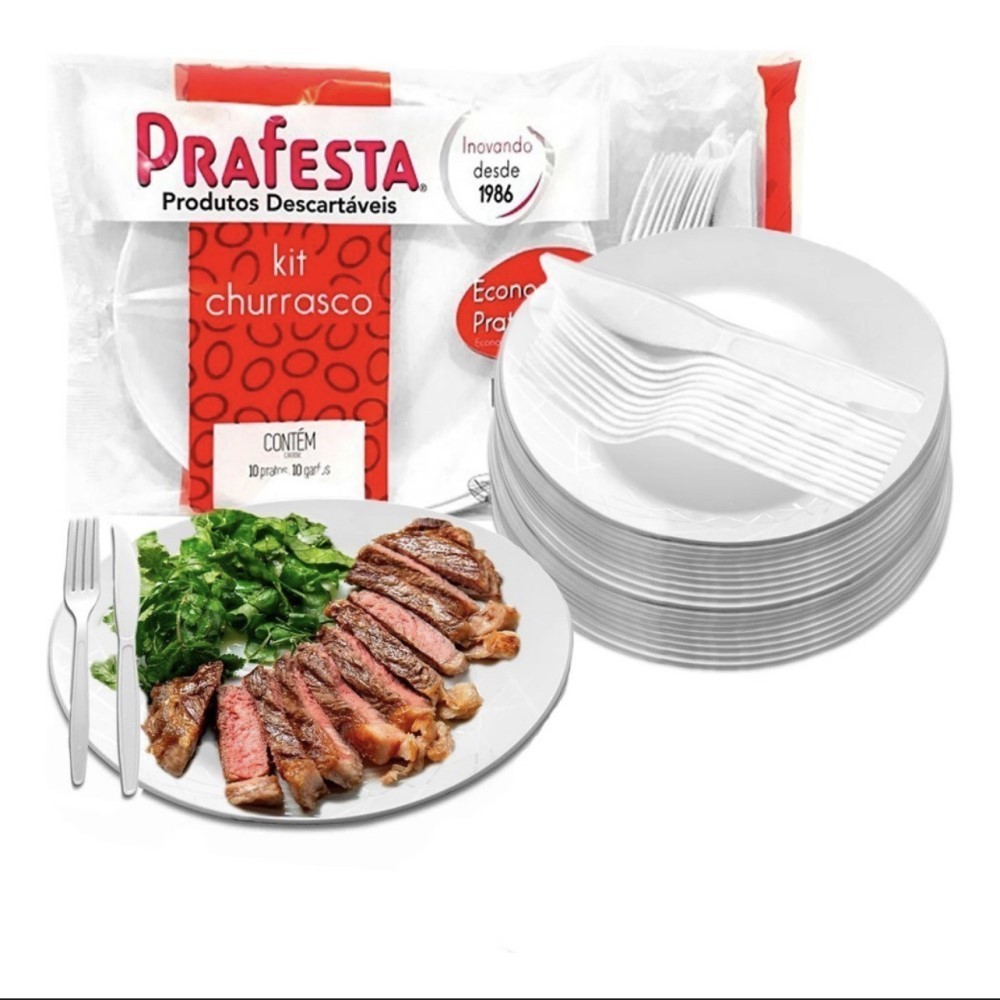 150 Pratos 150 Garfos e 150 Facas Kit Churrasco 150 Pessoas