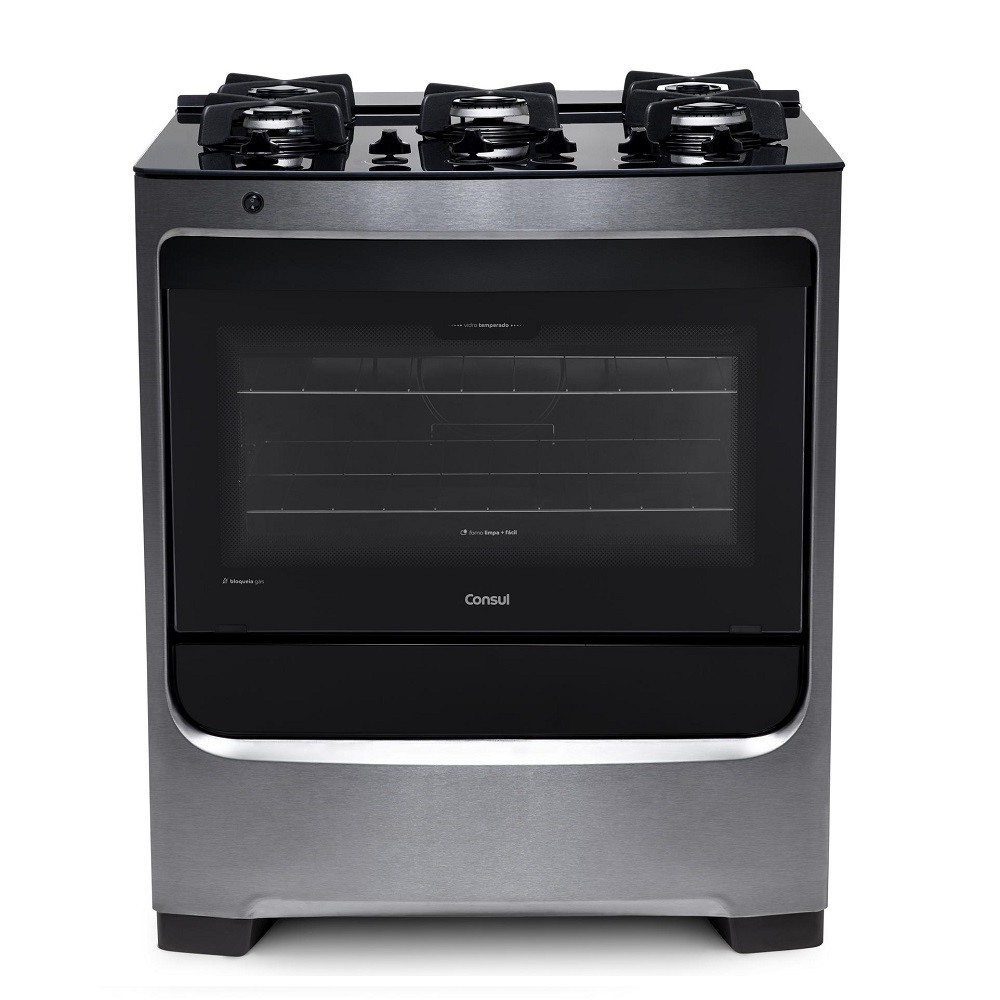 Fogão 5 Bocas Consul Glass Mesa de Vidro CFS5VAR - Home Appliances