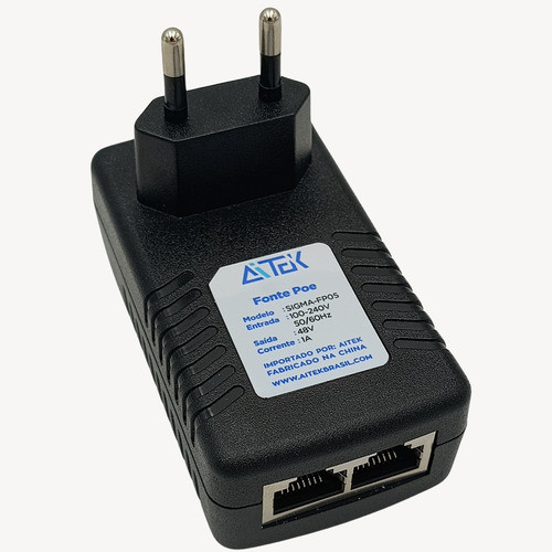 Fonte Poe Compacta  48v 1a Roteador Rj45 Bivolt 50/60hz