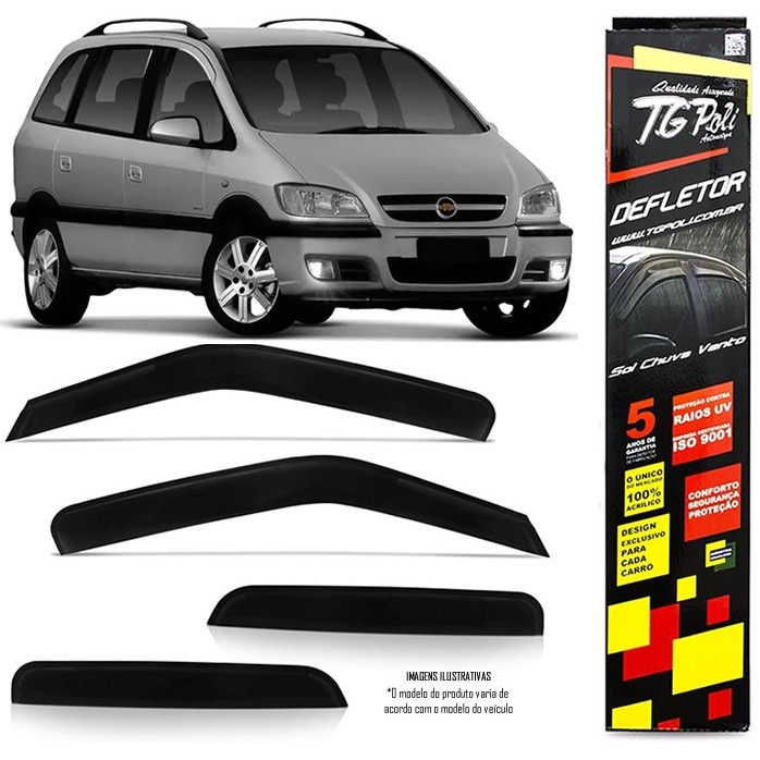 Calha Chuva Defletor TG Poli Gm Zafira 2001 2002 2003 2004 2005 2006 2007 2008 2009 2010 2011 2012 - 4 Portas