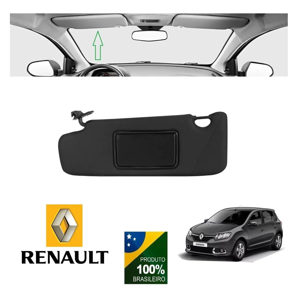 Para Sol Sandero Zen 2019 Preto Motorista em Oferta na Shopee