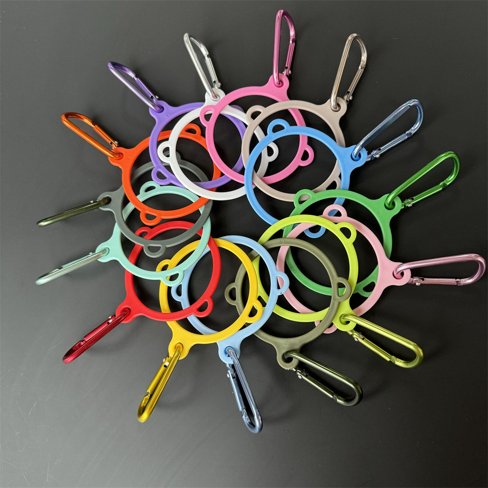 Diâmetro 6.5cm garrafa de água anel acessórios hidro balão série plástico três furos anel espaço pote copo portátil corda anel colorido mosquetão anel