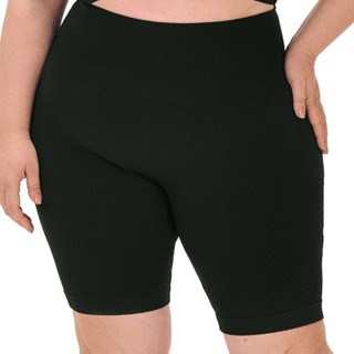 Short Fitness sem Costura Plus Size com Jacquard Colmeia Preto Zee Rucci em Oferta na Shopee