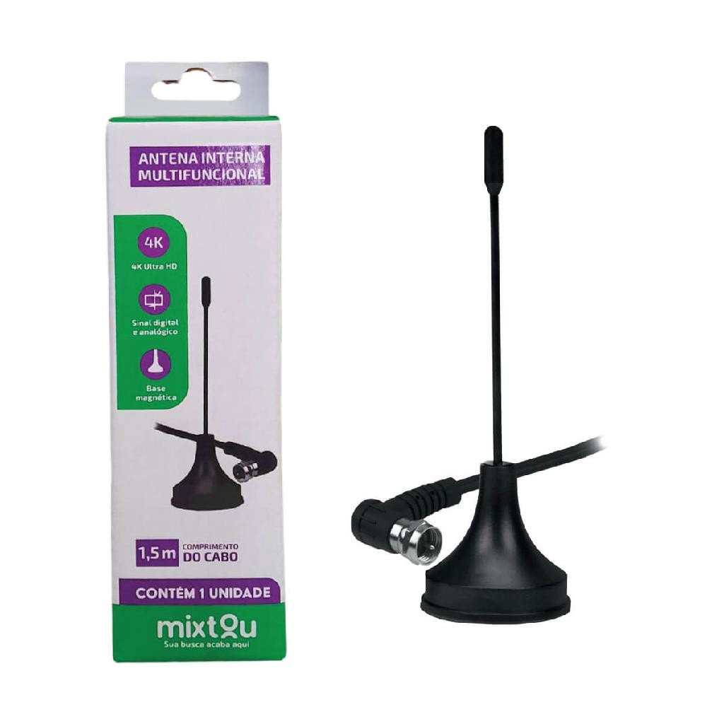 Antena Mini Tv Sinal Digital Interna Slim Compacta - 1,5m