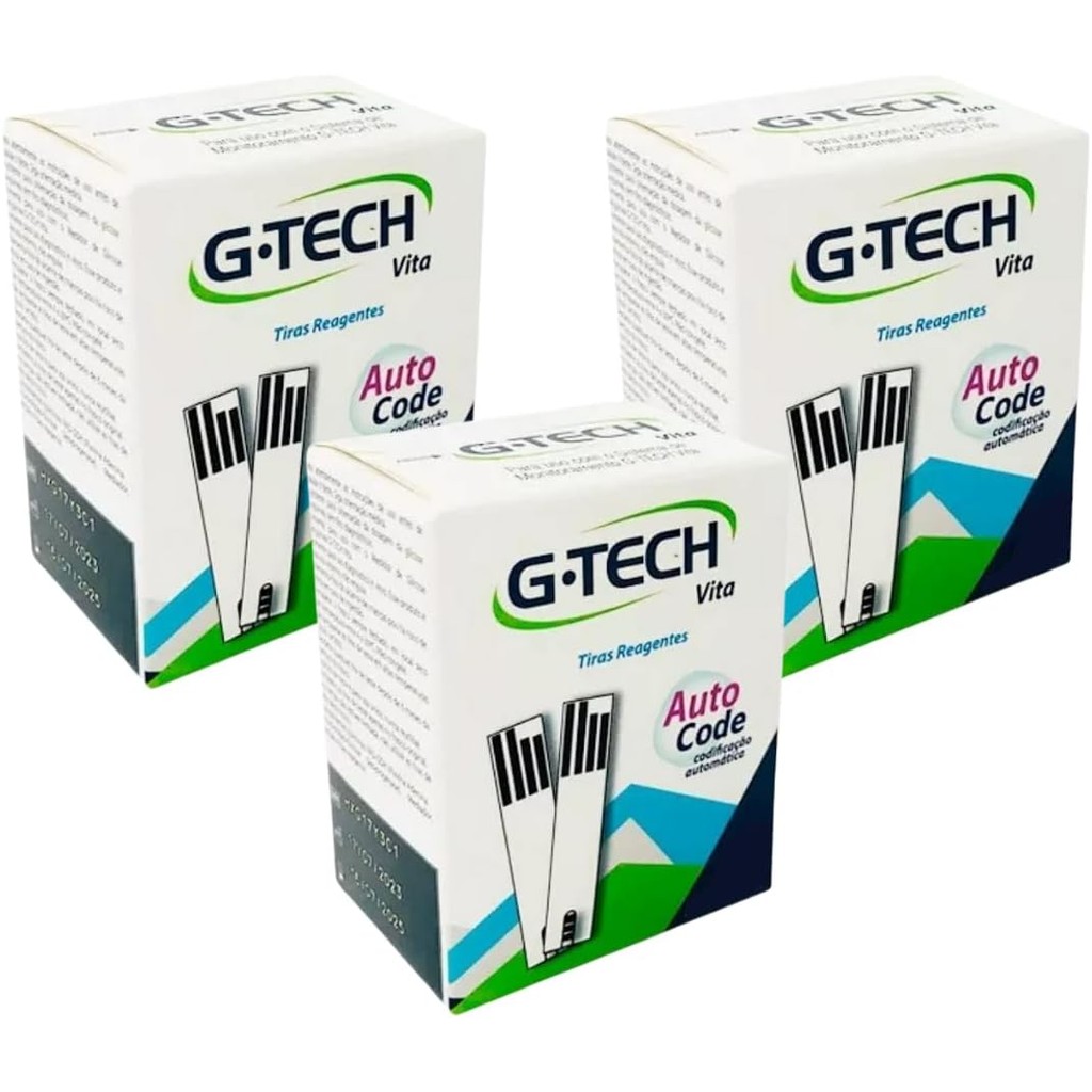 Kit 150 Tiras Reagentes Medir Glicose Glicemia Fitas Gtech