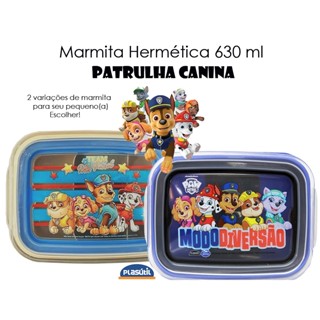 Marmita Hermética 630 ml (Pequena) Plástico PATRULHA CANINA - qualidade Plasútil em Oferta na Shopee