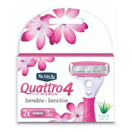2 Un.carga Schick Quattro For Women Fitas Lubrificantes
