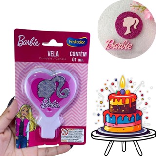 VELA DE ANIVERSÁRIO TEMÁTICA BARBIE - FESTCOLOR - DECORAÇÃO GLAMUROSA PARA FESTAS DE PRINCESAS em Oferta na Shopee