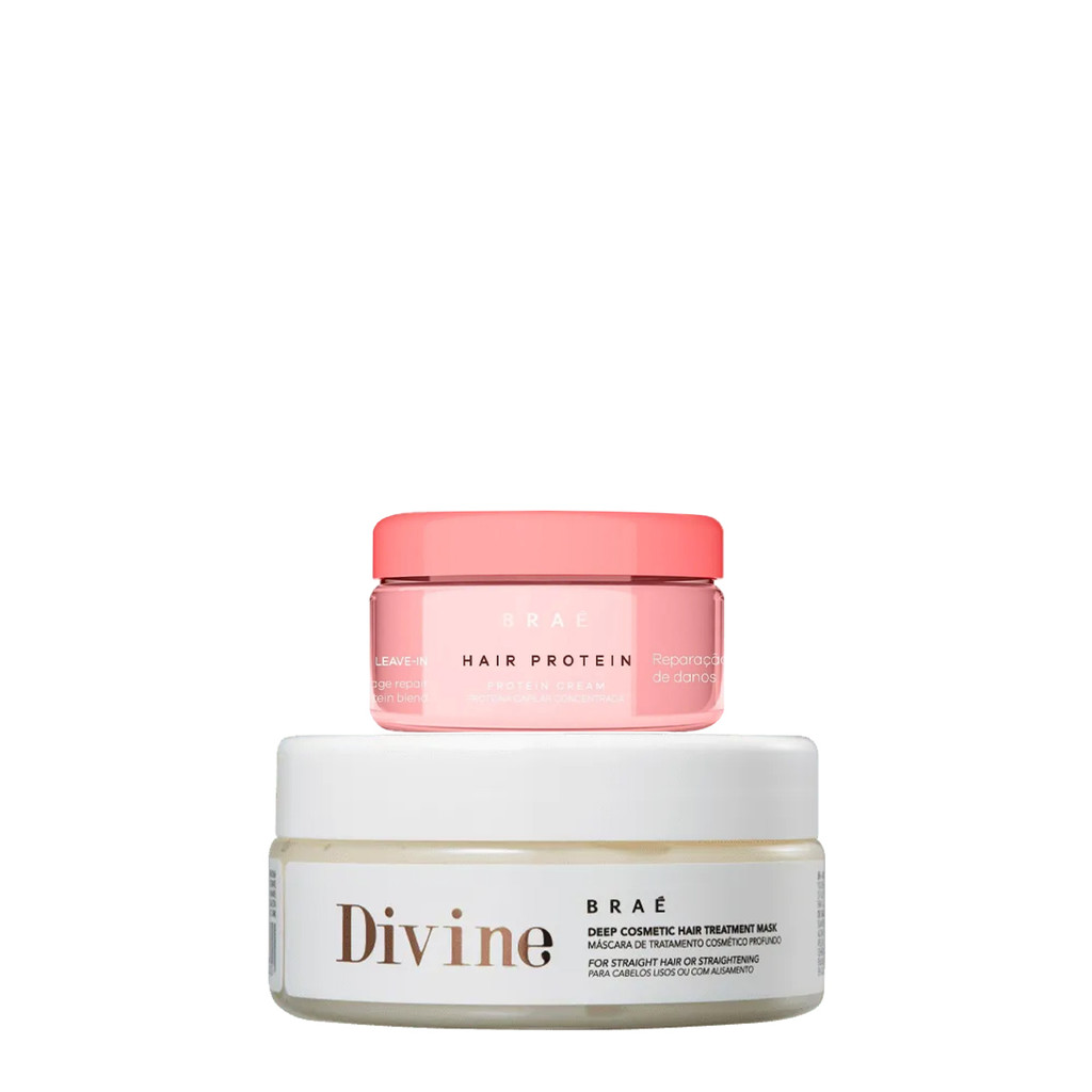 Kit Braé Hair Protein e Divine Máscara (2 produtos) em Oferta na Shopee