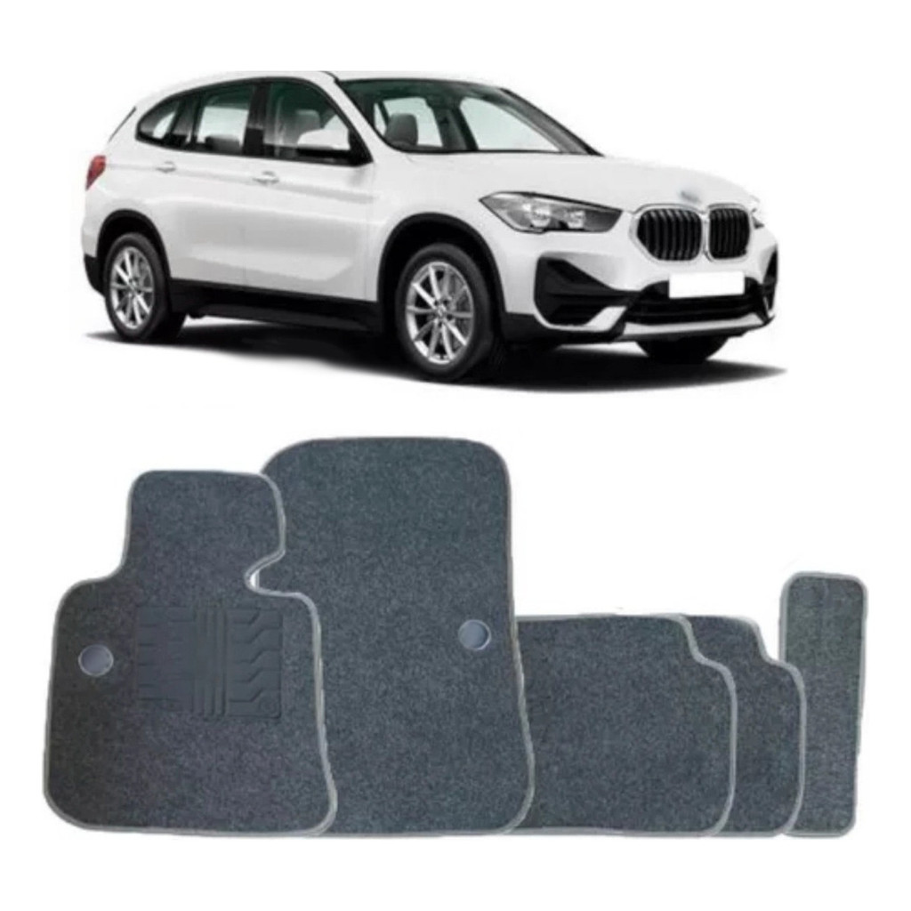 Kit de tapetes 5 peças específico BMW X1 2010 11 12 13 14 2015 Carpete Grafite