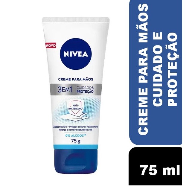 Creme para as Mãos Hidratante Nivea 3 em 1 Antibacteriana 75g: Onde Comprar | BuscaProdutos