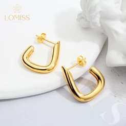 Brinco Delicado Elegante Antialérgico Feminino Anzol Lisa Folheado Ouro 18k a Platina