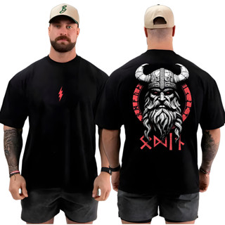 Camiseta Camisa Oversized Top para Academia Musculação Odin Streetwear 100% Algodão em Oferta na Shopee