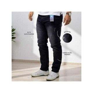 Calca Masculina Jeans Slim Adulto Elastano Lycra Casual Trabalho Presente LIONS JEANS