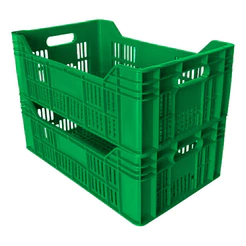 Kit 3 Caixa Plástica Empilhável Hortifruti Agrícola Organizadora Resistente Frutas Verduras Multiuso