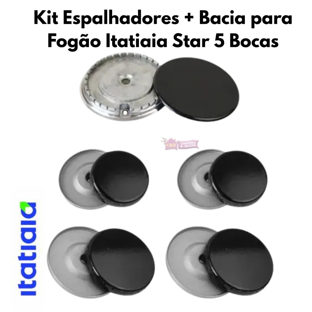 Kit Espalhador + Bacia para Fogão Itatiaia Star 5 Bocas