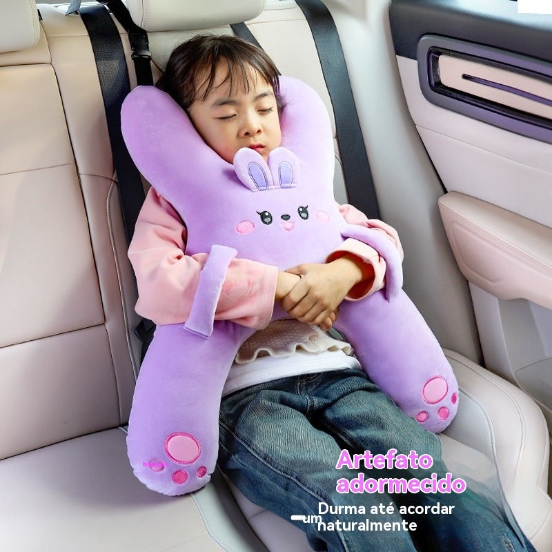 Cinto de Segurança para Crianças Anti-Estrangulamento Almofada de Bebê Almofada Artefato de Dormir para Carro Protetor d — imagem 2 de 2
