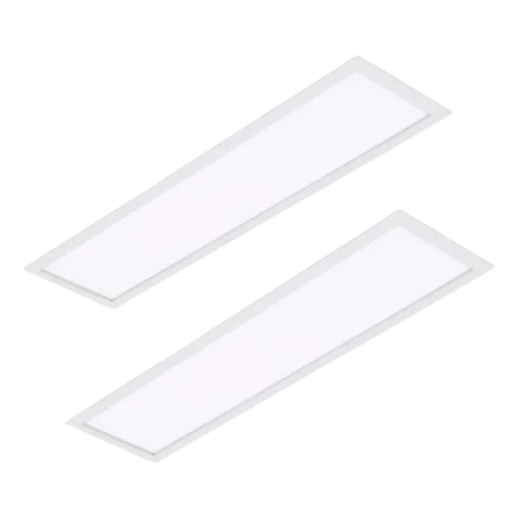 Kit 2 Plafon Led Retangular 24w Embutir 10x60