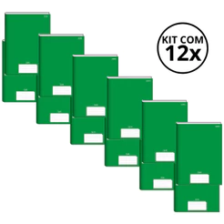 Kit Com 12 Caderno Brochura 96 Fls Pautado Capa Dura - Stiff KITS:KIT 03