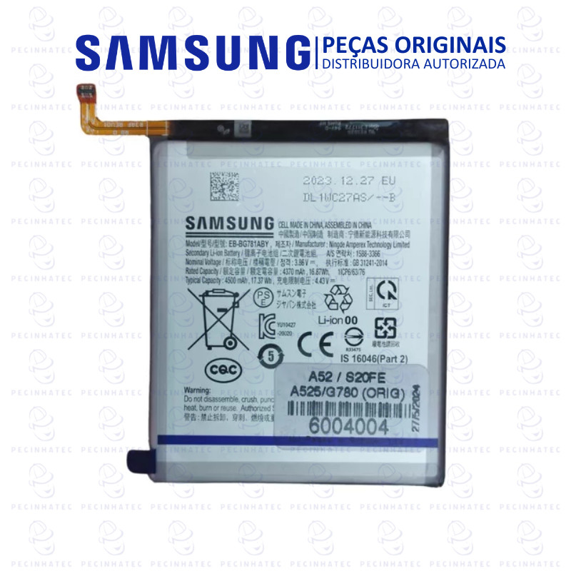 Bateria SAMSUNG A52/s20fe A525 / G780 Eb-bg781aby Original GH82-24205A