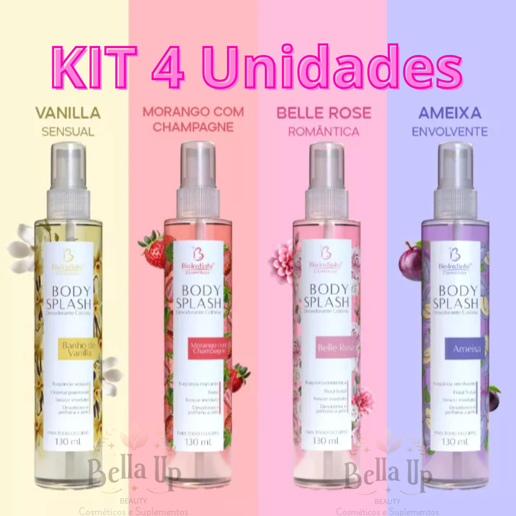 BodySplash Perfume Corporal Feminina Aromas Marcantes Envolvente Bolsa Casa Escritório Beleza