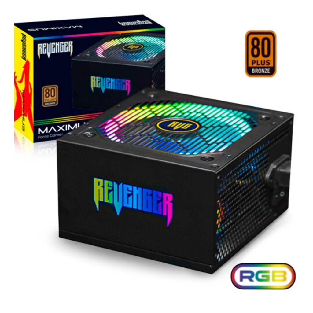 Fonte De Alimentação Gamer ATX Rgb 550w 80 Plus Bronze Bivolt