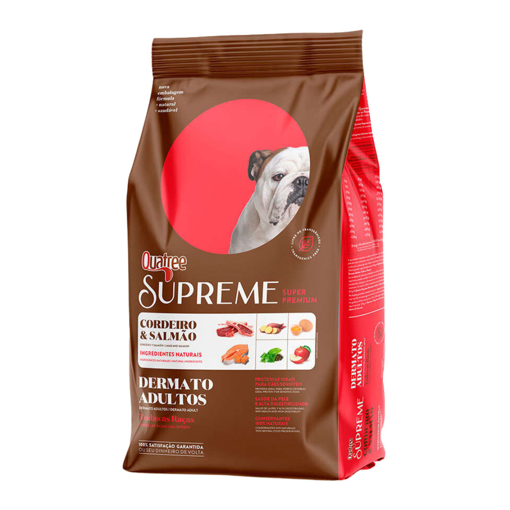 Ração Quatree Supreme Dermato Cães Adultos Cordeiro E Salmão 15 kg em Oferta na Shopee