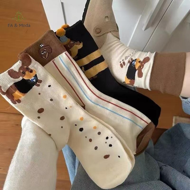 EA & Moda Engraçado Dachshund Animal Meias De Algodão Salsicha Cão Dos Desenhos Animados Impressão Outono Inverno Quente