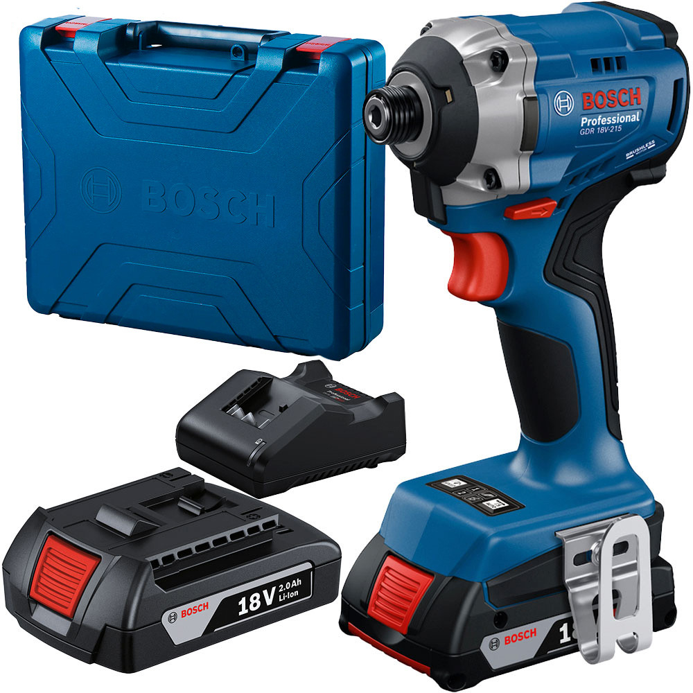 Parafusadeira de Impacto Profissional Bosch Motor Brushless 215Nm 2 Baterias 2Ah Carregador Maleta em Oferta na Shopee