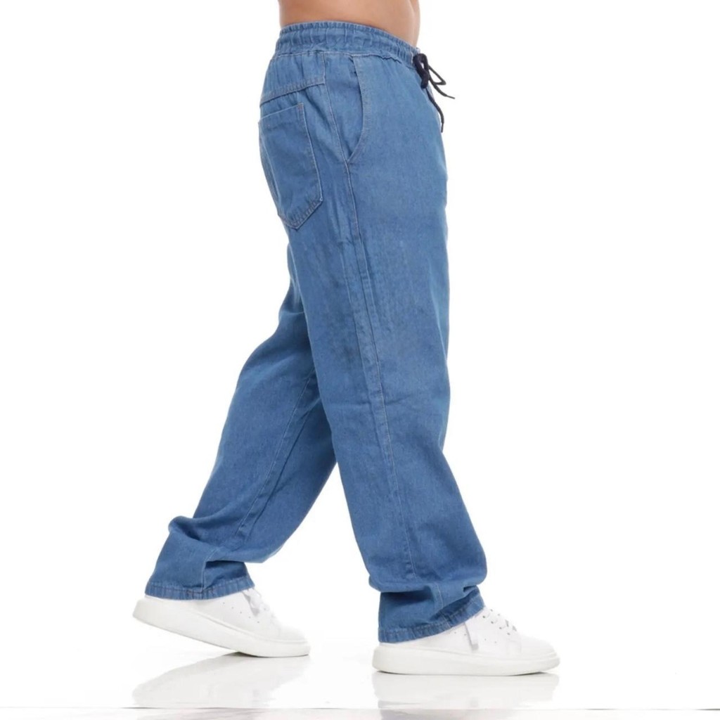 Calça Jeans Larga Baggy Reta Balão Skate Streetwear Estilosa
