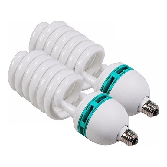 2x Lâmpada Tricool Espiral E27 135w 5500k Estúdio Softbox