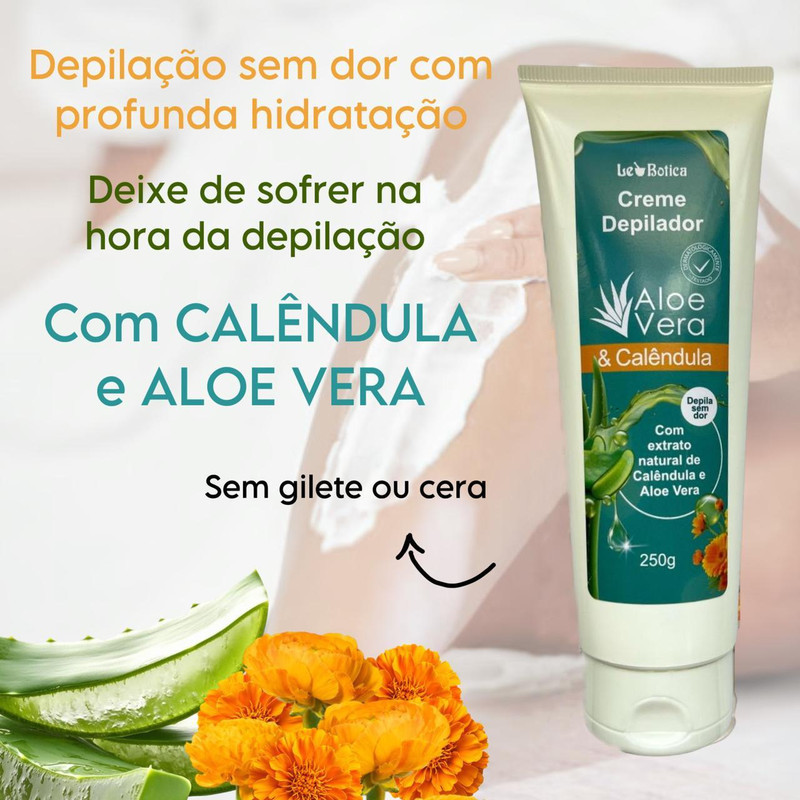 Creme Depila Botica Brasil Lucy's Virilha Axila Pernas Corpo Todo
