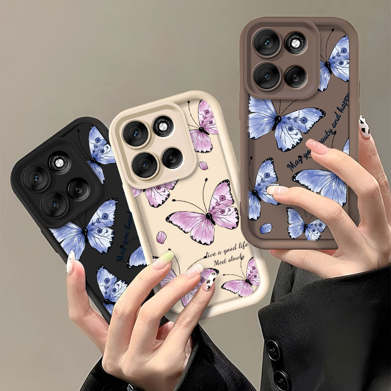 Capa Para Motorola Moto G86 G56 5G Moda Borboleta Caso De Telefone G86 Proteção Da Câmera Silicone Macio À Prova De Choq