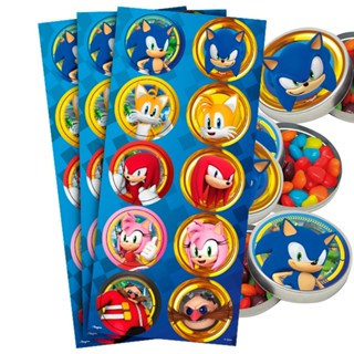 30 Adesivos Sonic Redondo Decoração Festa Aniversário em Oferta na Shopee