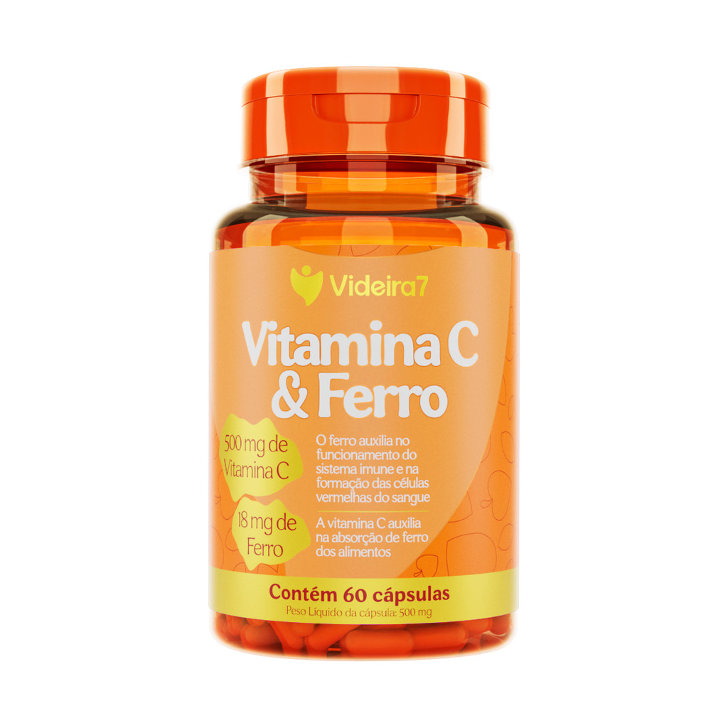 Vitamina C 500mg + Ferro 18mg – 60 Cápsulas | Videira7