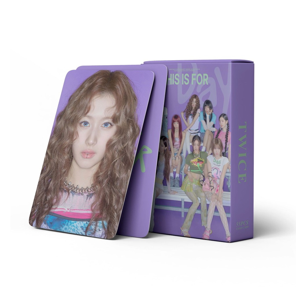 55pcs/box TWICE Holographic Photocards THIS IS FOR KPOP Laser LOMO Card