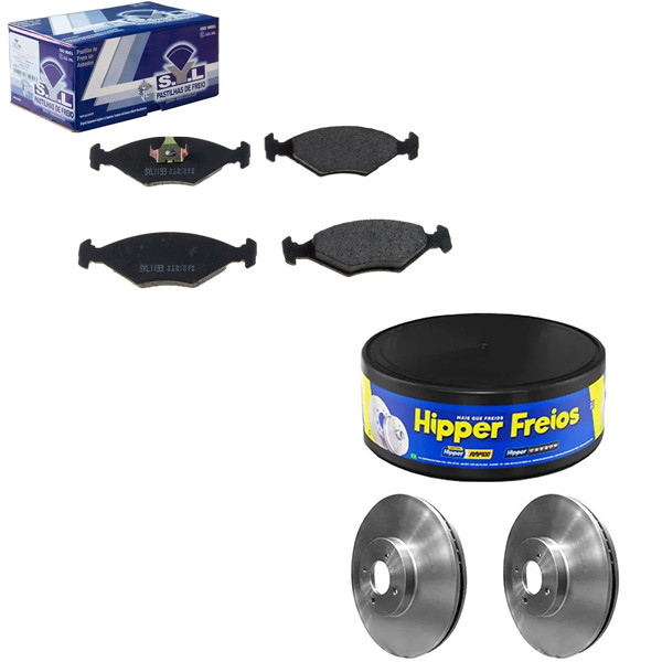 Kit Disco Freio Ventilado + Jogo Pastilha Freio Palio 1996 a 1998