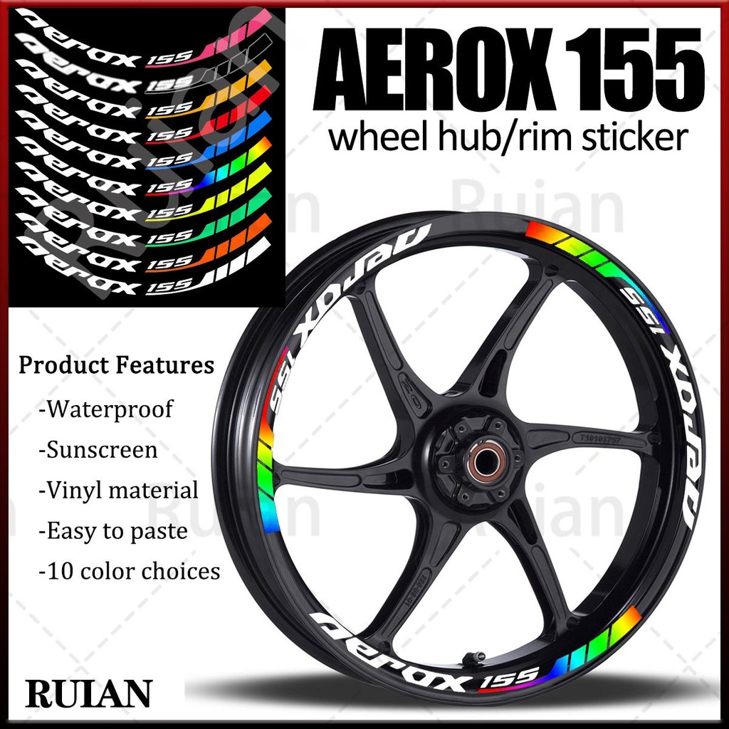 AEROX 155 mags Adesivo Decalques YAMAHA Aerox155 v2 nvx155 Acessórios Da Motocicleta Aro Pneu Borda Modificação Vinil Ad