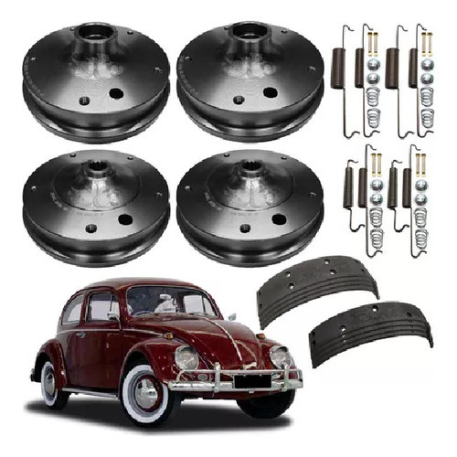 2 Tambor Campana Freio Dianteiro 59 Fusca 1200  1300 5 Furos