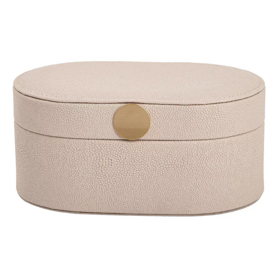 Caixa Em Mdf Com Revestimento Em Pu Off White Mart 17,5cm em Oferta na Shopee