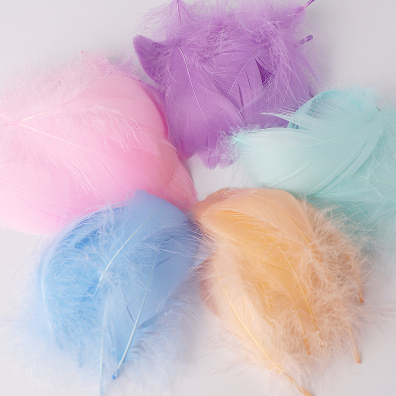 100Pcs Pena De Ganso Macio Pluma De Cisne Natural Para Criação De Jóias De Bricolage Acessórios De Artesanato Decoração