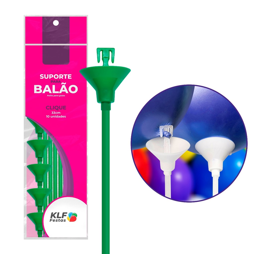 50 Vareta Clique Sem nó 33cm Pega Balão Bexiga Metalizado em Oferta na Shopee