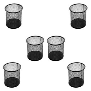 Kit 6 Porta Canetas Lápis Escritório Aramado Organizador De Mesa Redondo Preto em Oferta na Shopee