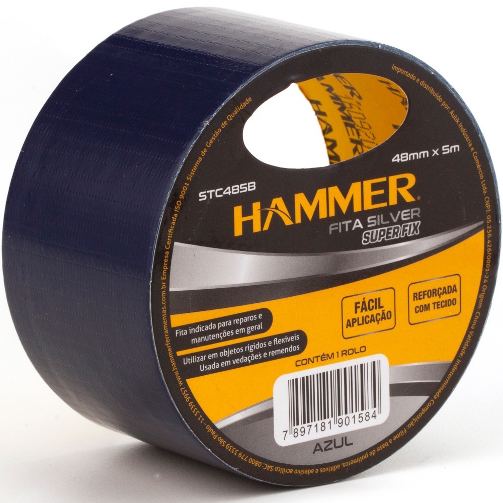 Fita adesiva 48 mm x 5 m silver tape - STC485B - Hammer - Home & Living