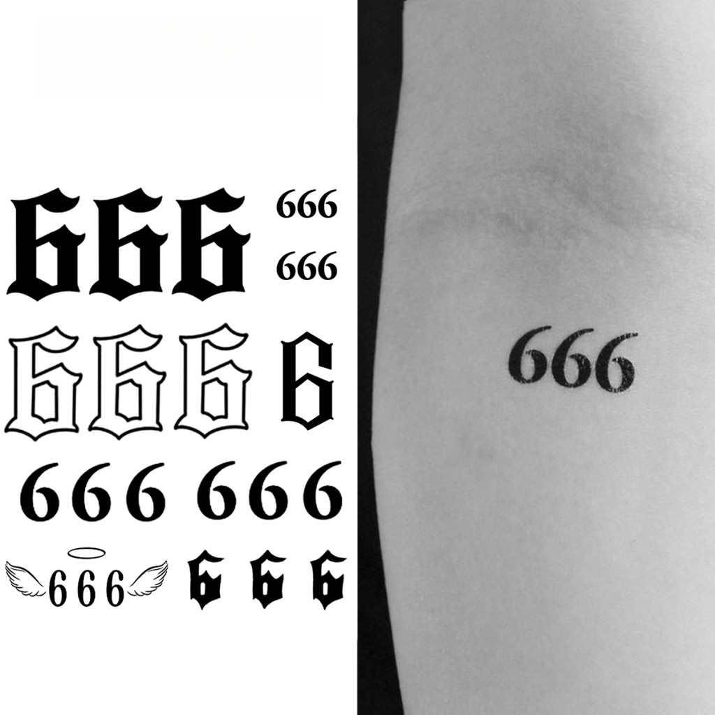 Tatuagem Temporária Número 6, Dura Até 15 Dias, Nova Tecnologia Mágica, Adesivo Semi-Permanente à Prova d'Água, Tatuagem