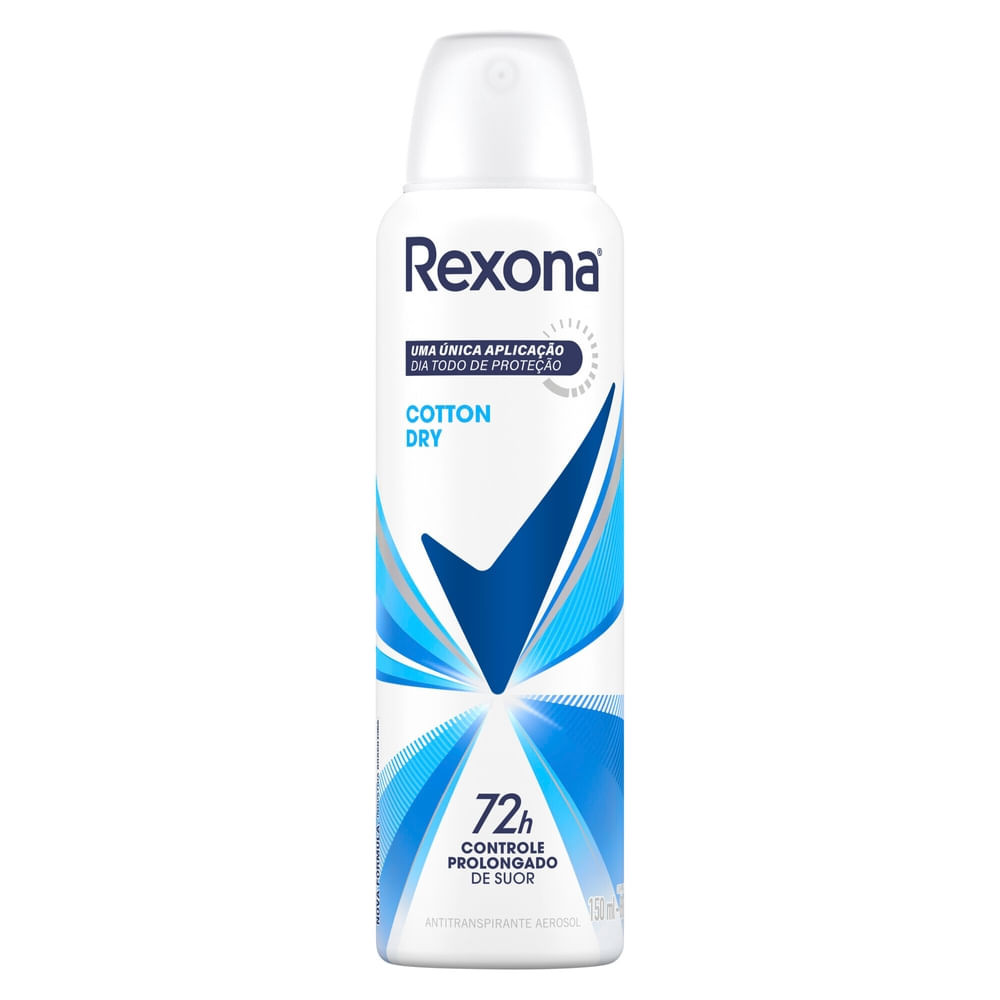 Desodorante Antitranspirante Aerosol Feminino Rexona Cotton Dry 72 horas 150ml - Beauty