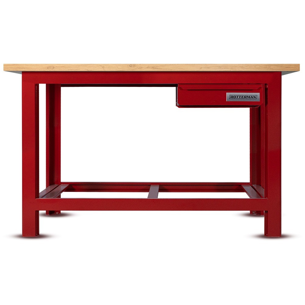 Bancada aberta 1500 x 600 mm com 1 gaveta tampo de madeira pinus - RLL-200 - Home & Living