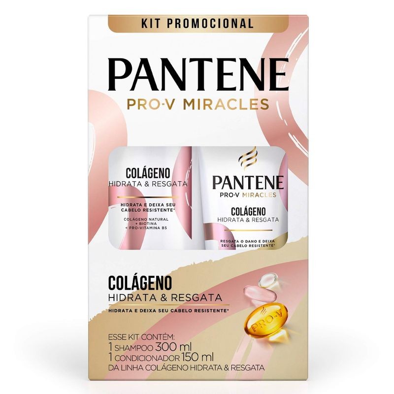 Kit Pantene Shampoo 300ml + Condicionador 150ml Colágeno - Beauty