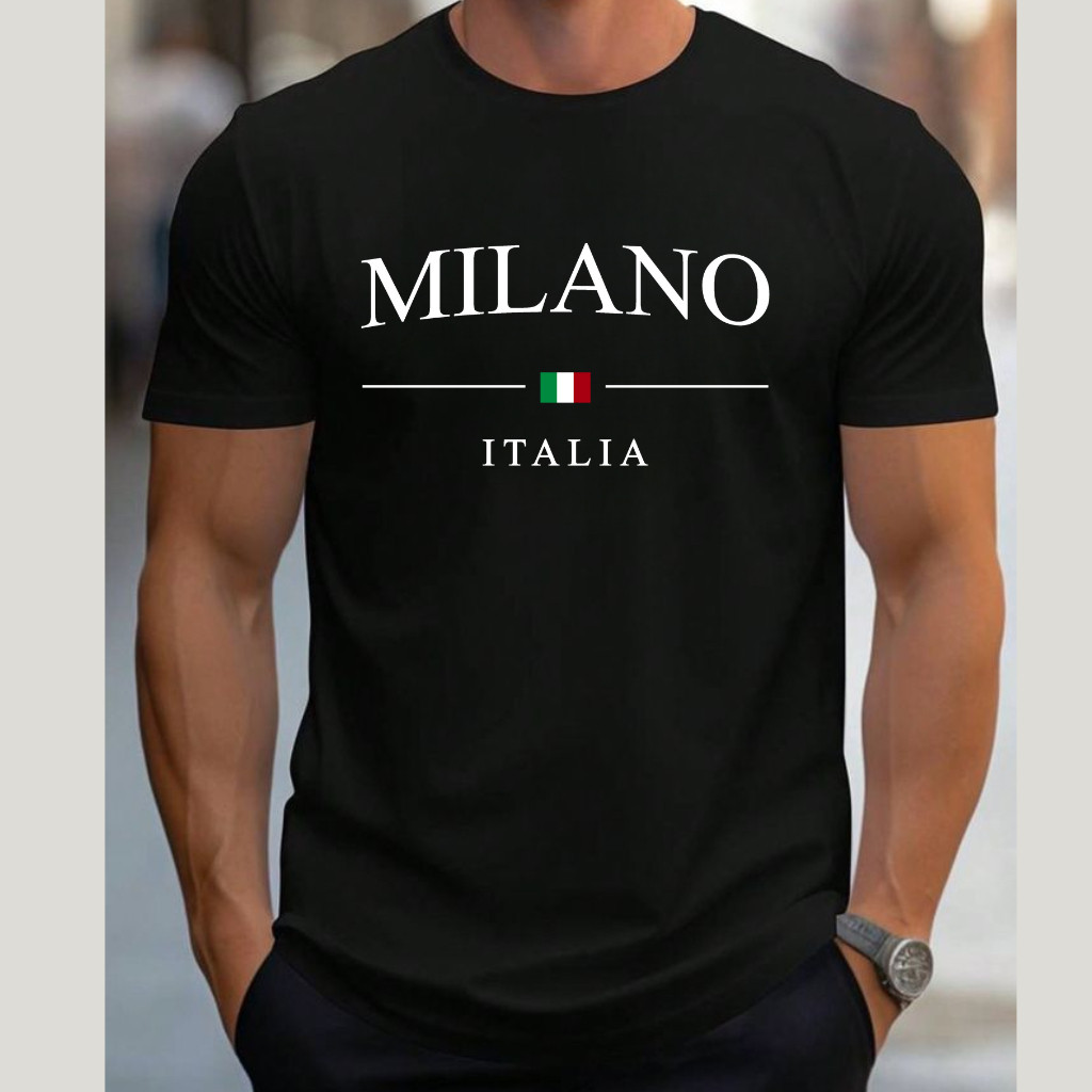 Camiseta Masculina Milano Italia Algodão Premium Lançamento Envio Imediato Camiseta Casual Básica